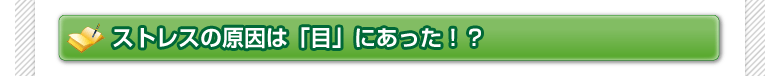 ストレスの原因は「目」にあった！？